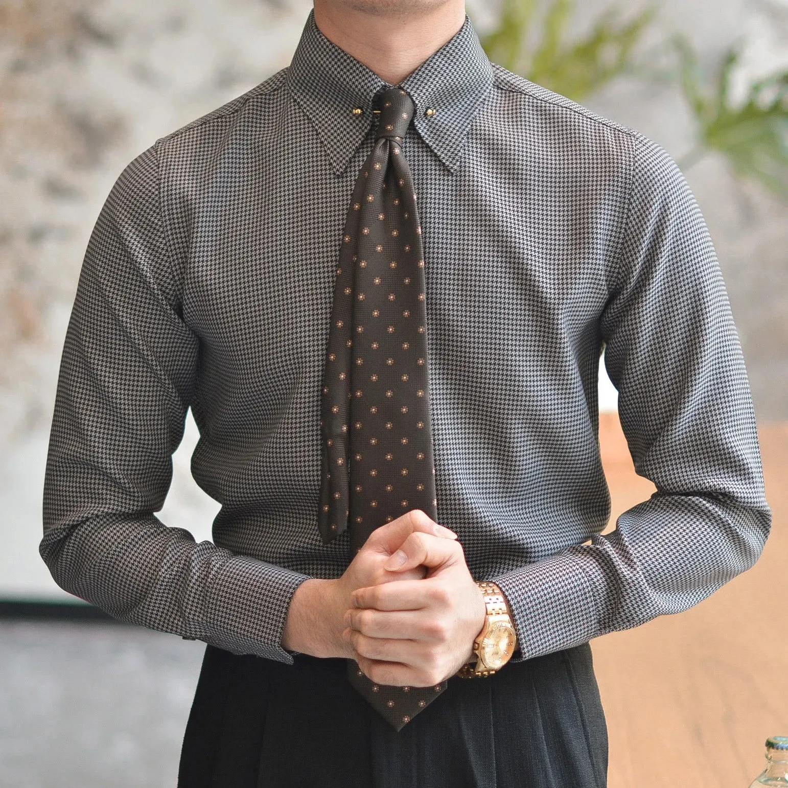 Office tuxedo long-sleeve shirt
