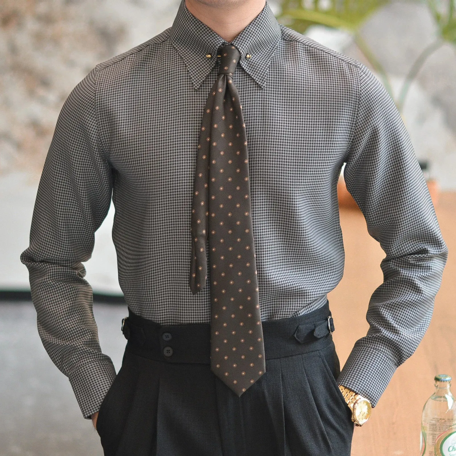 Office tuxedo long-sleeve shirt
