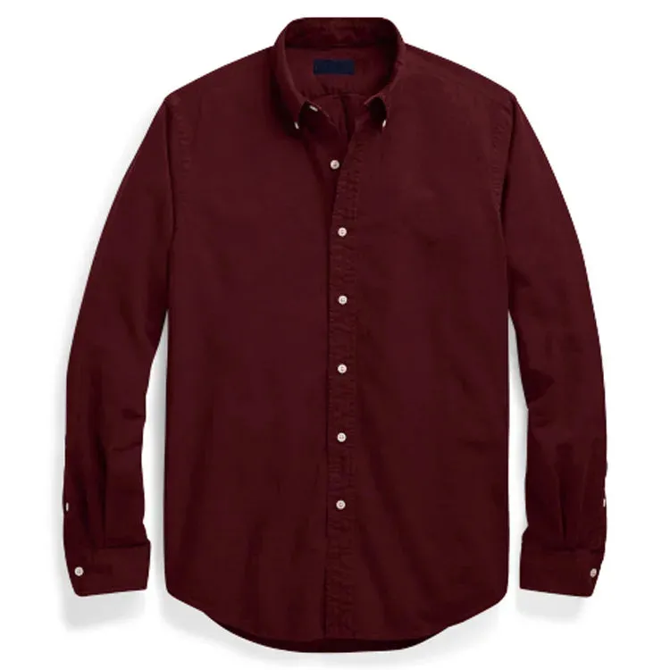Oxford business casual long sleeve cotton shirt