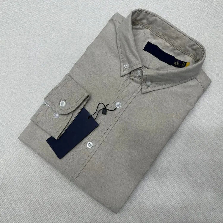 Oxford business casual long sleeve cotton shirt