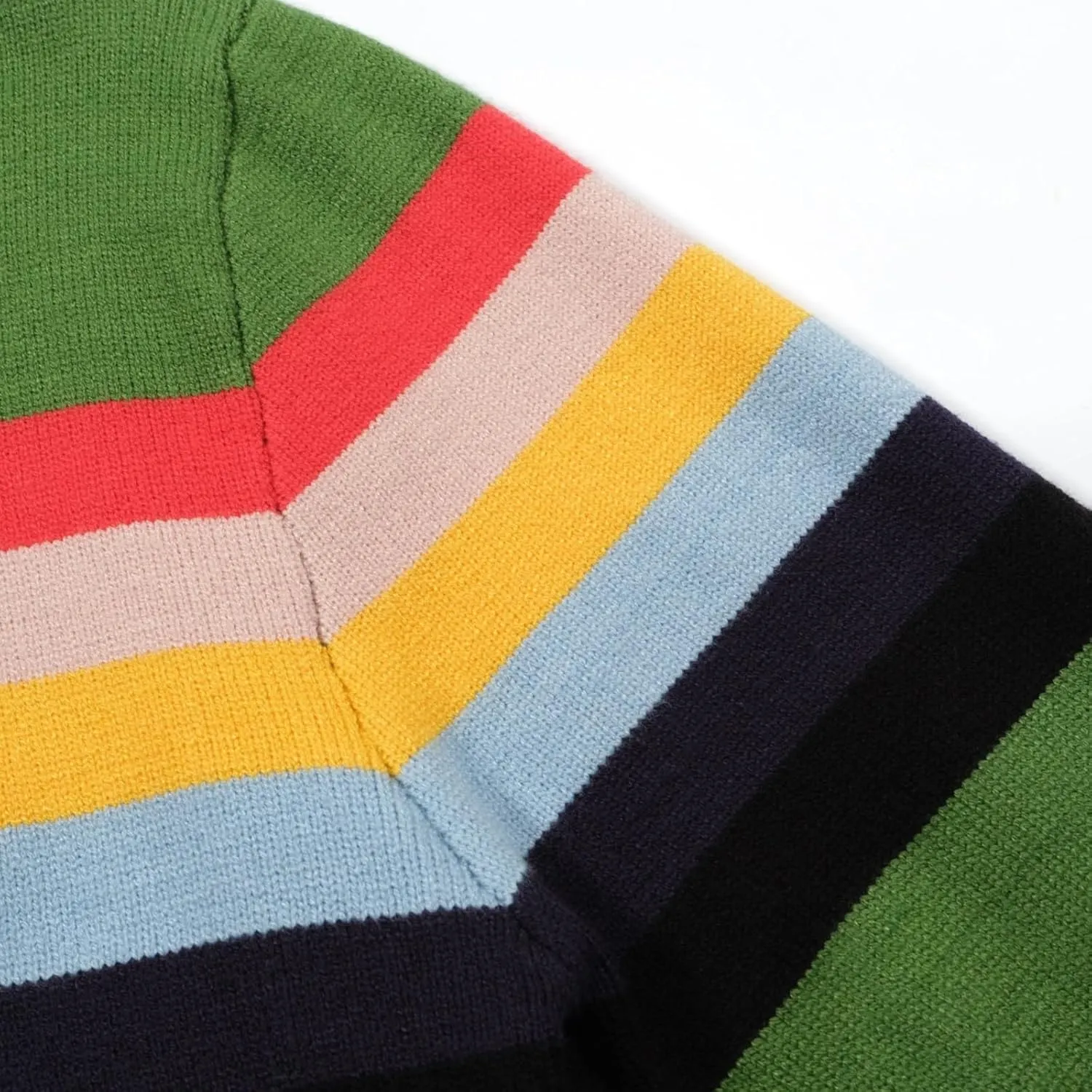 OXKNIT Men's Knit Sweater Shirt Rainbow Striped Chest Paint Long Sleeve Casual Comfort T-Shirt