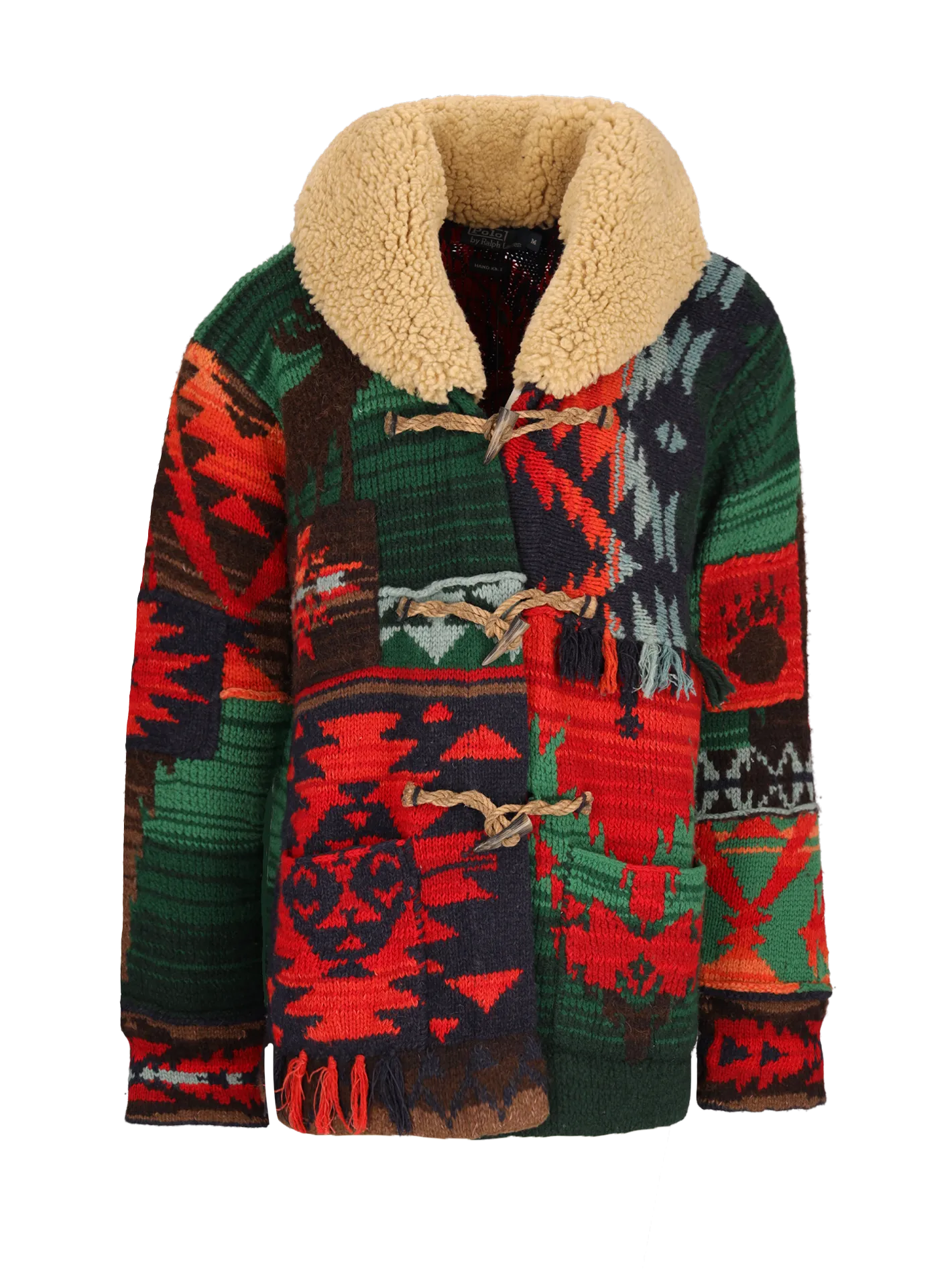 patterned hand-knit ranch cardigan