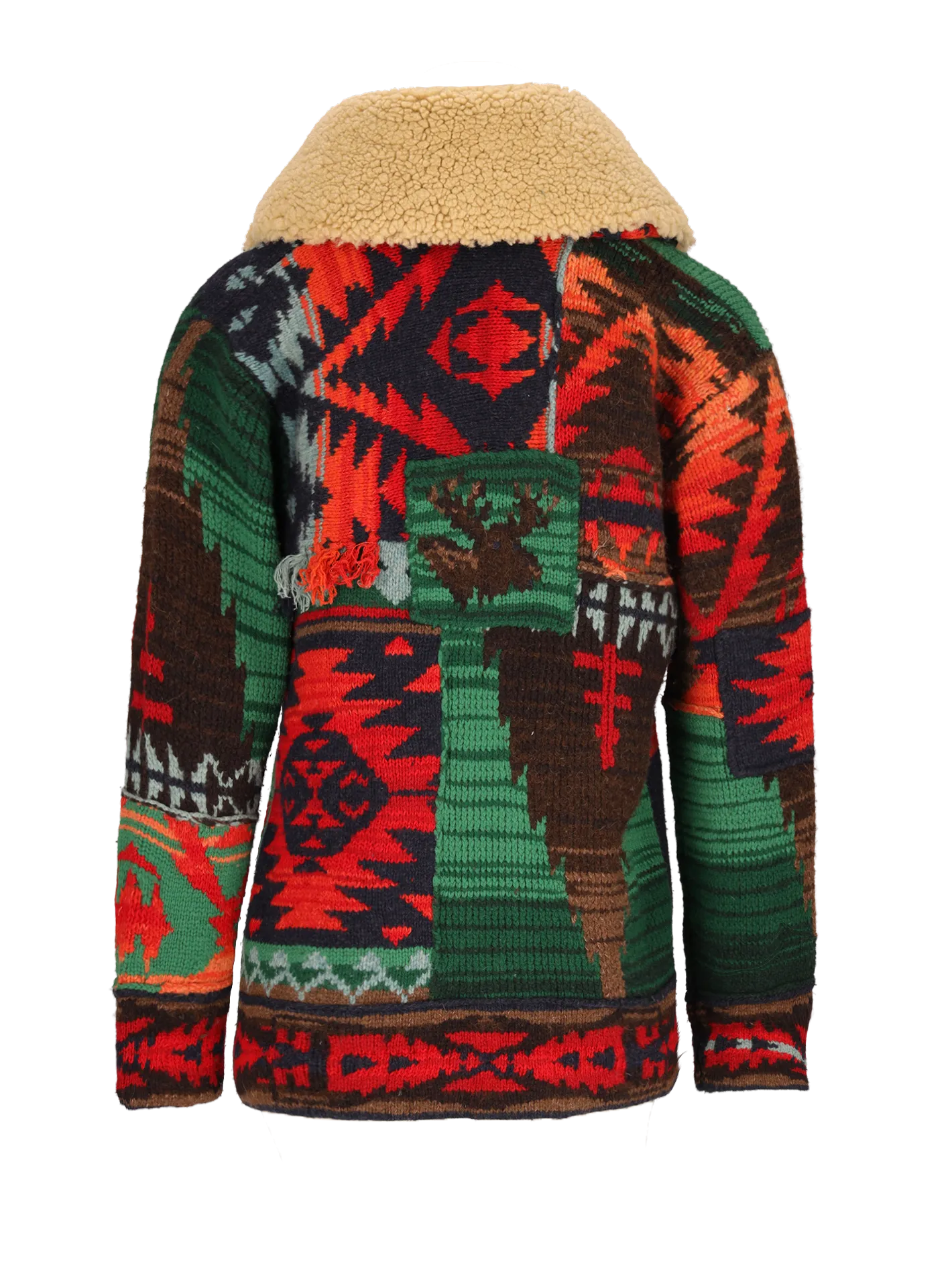 patterned hand-knit ranch cardigan