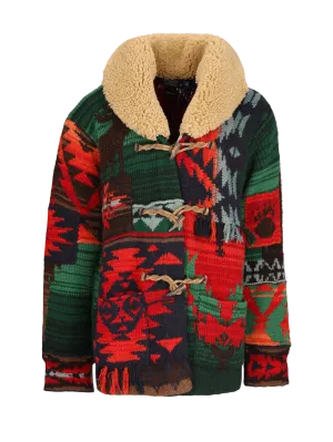 patterned hand-knit ranch cardigan