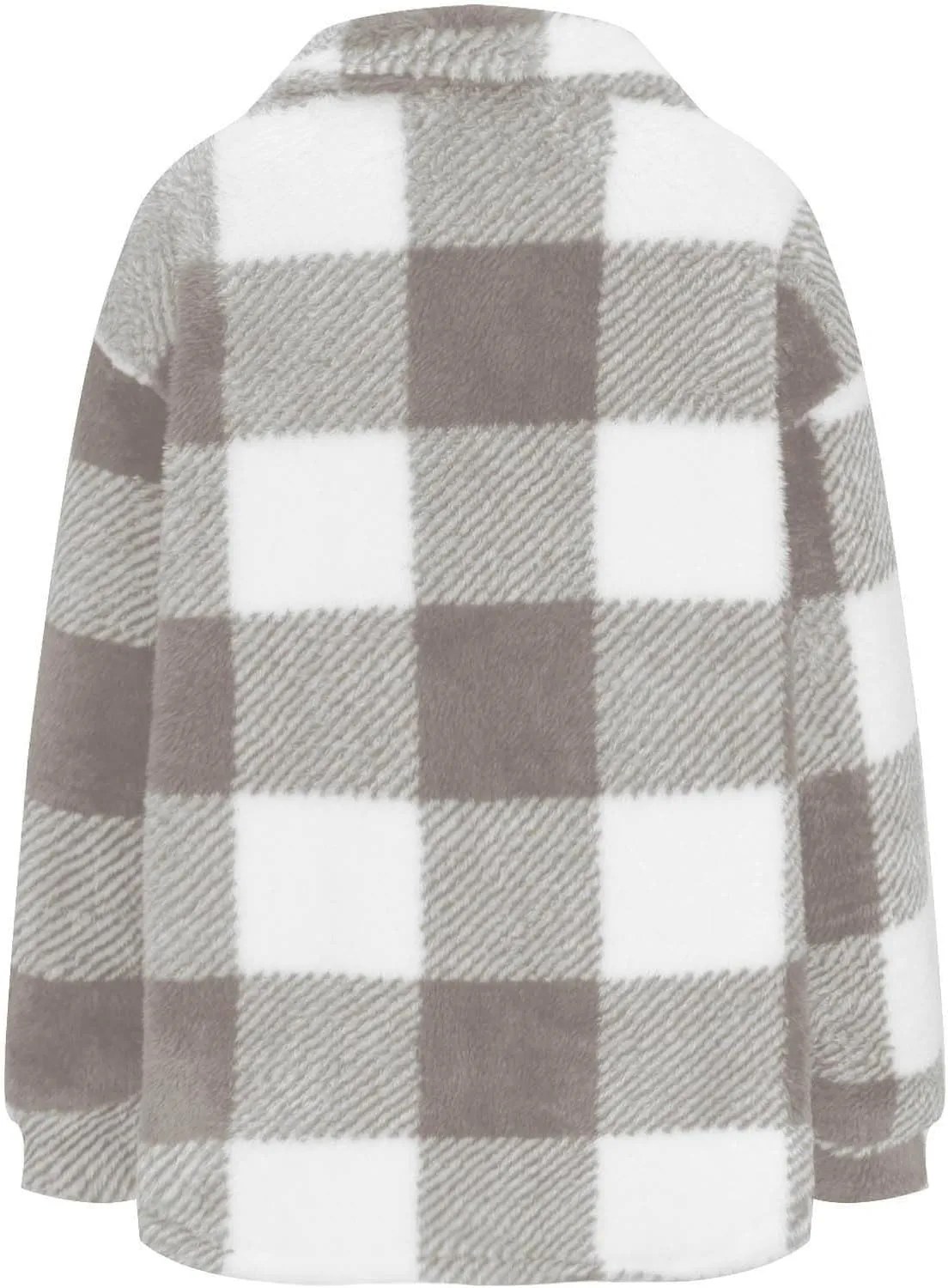 Plaid Fleece Shacket Jacket Womens Oversized Flannel Button Fall Hoodie Jackets With Pockets Warm Winter Coats