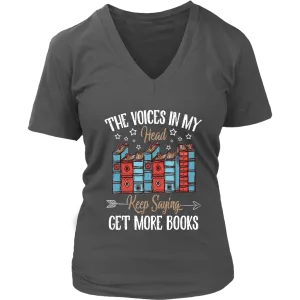 "Get More Books" V-neck Tshirt