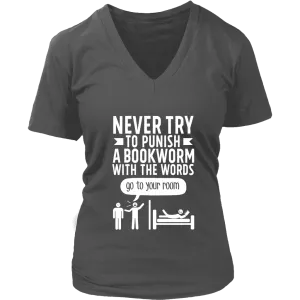 "Punish A Bookworm" V-neck Tshirt