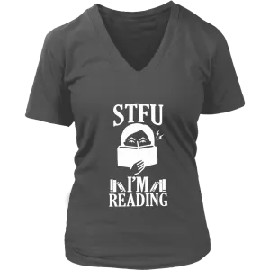 "STFU I'm Reading" V-neck Tshirt