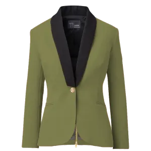 Rebellious Stretch Boss Blazer - Olive Green