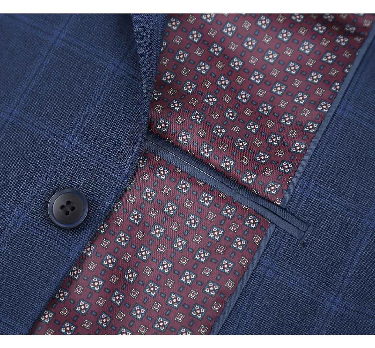 RENOIR 2-Piece Slim Fit Single Breasted Check Dress Suit 292-6