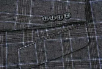 RENOIR Gray 2-Piece Slim Fit Checked Suit 293-28