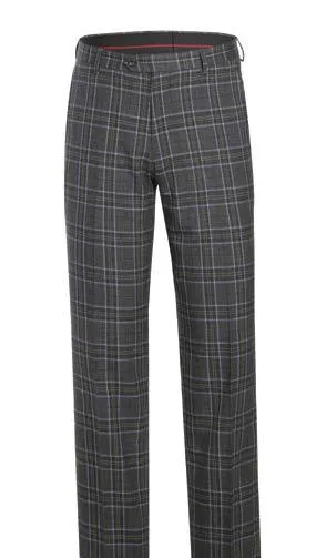 RENOIR Gray 2-Piece Slim Fit Checked Suit 293-28