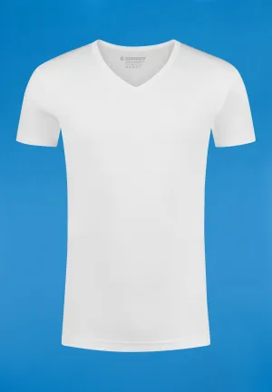 SEMI BODYFIT T-shirt V-neck - White