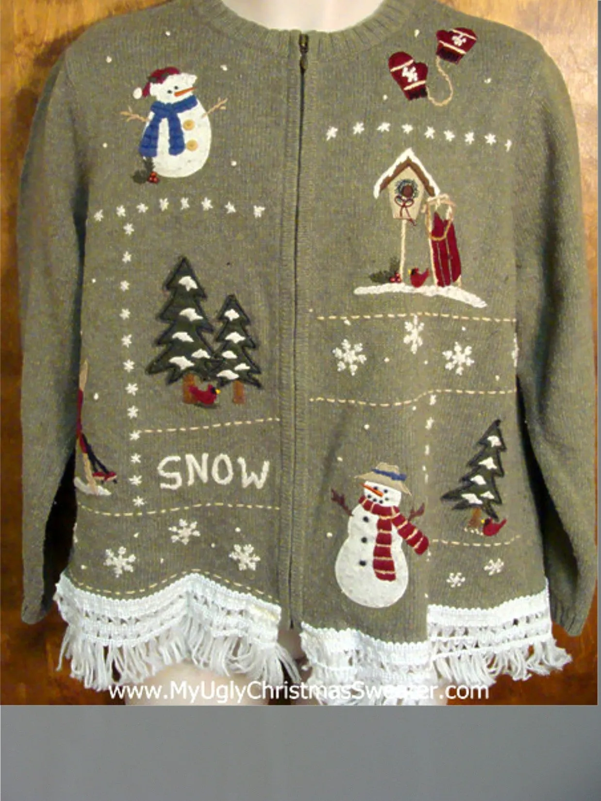 Snowmen Celebrating Snow Ugly Christmas Jumper
