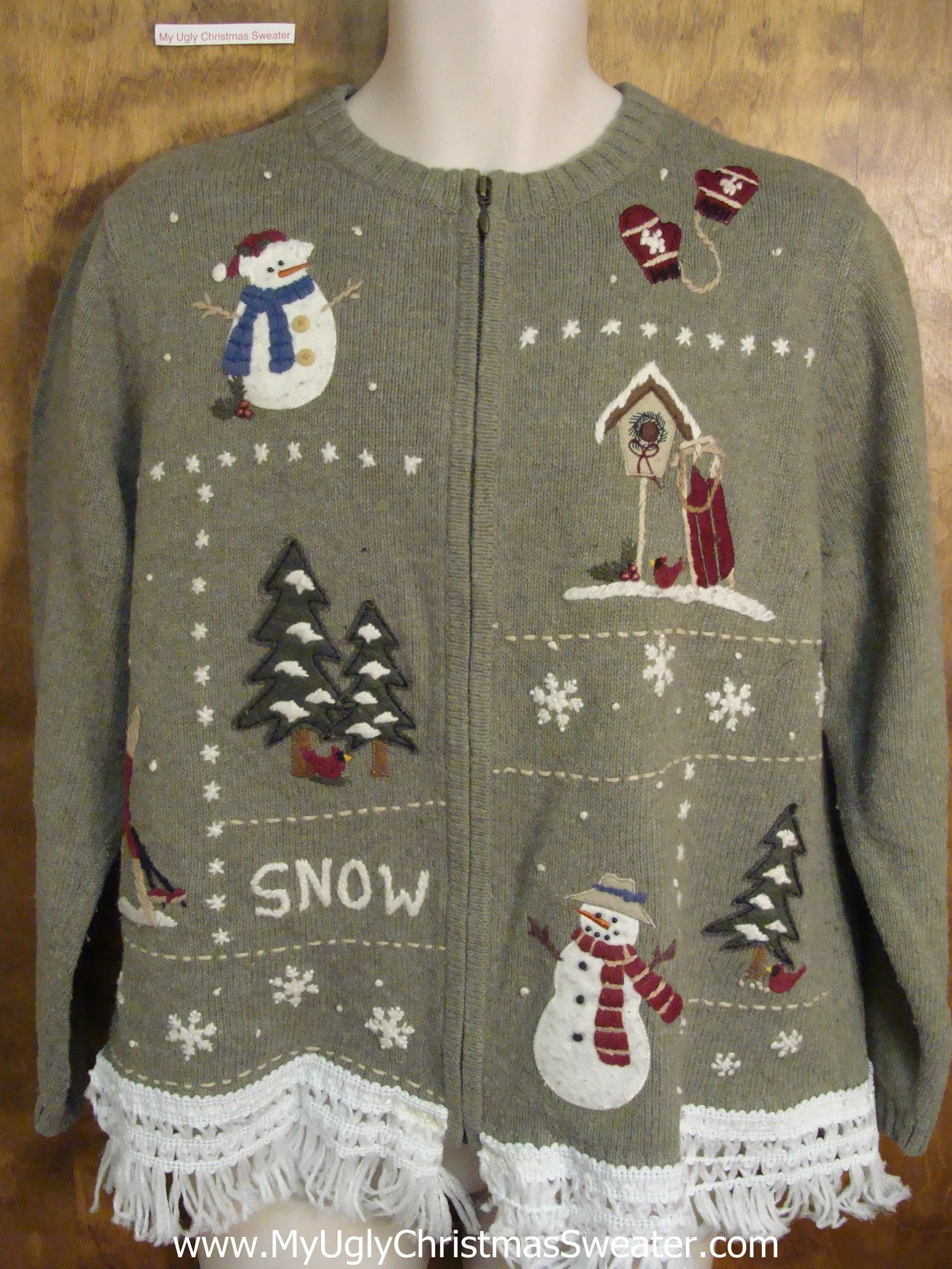 Snowmen Celebrating Snow Ugly Christmas Jumper