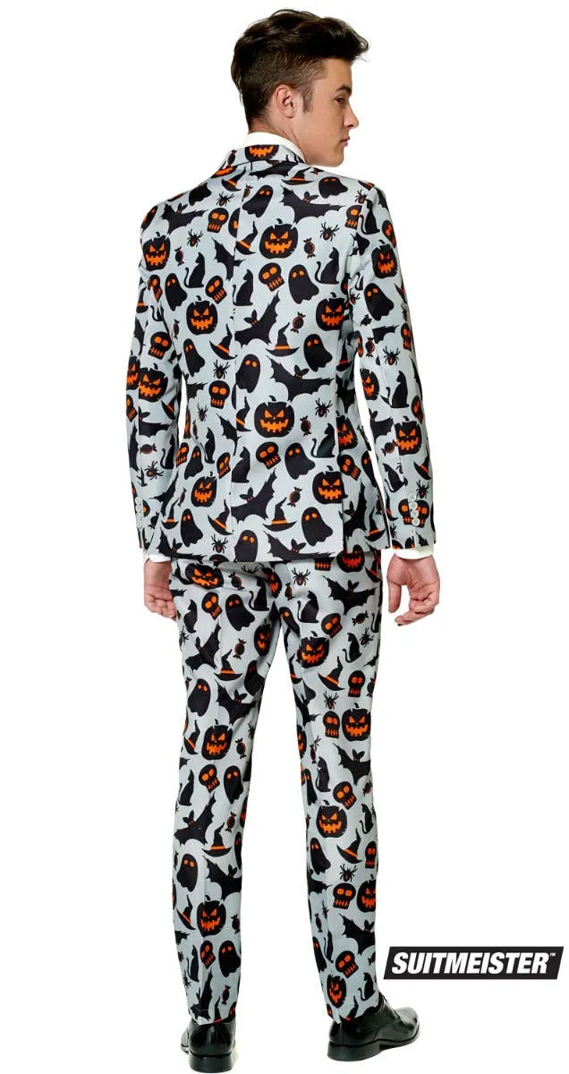 Suitmeister Grey Halloween Print Mens Novelty Suit