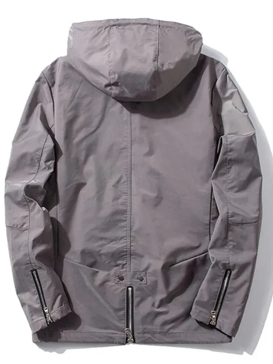 Trendy Hooded Thicken Drawstring Zip Up Jacket