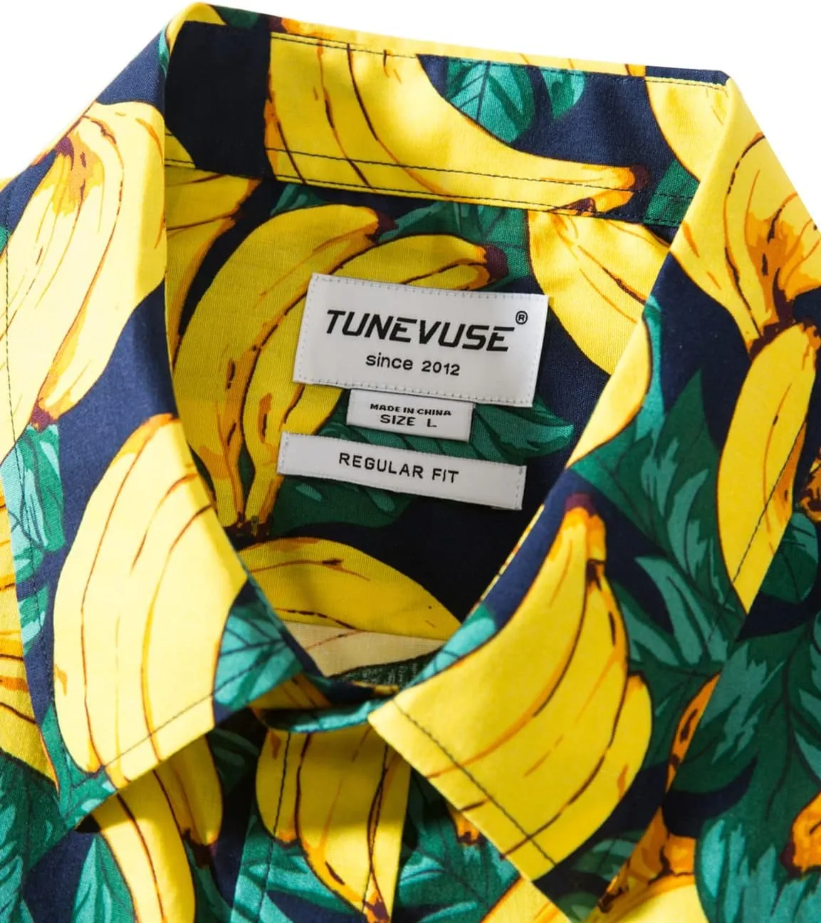 TUNEVUSE Men Floral Shirt Short Sleeve Button Down Flower Shirt Summer Beach Hawaiian Shirt Cotton