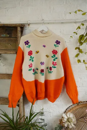 Vintage Knitwear - Butterflies & Blooms - Size XL