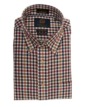 Viyella | Long Sleeve Sport Shirt | Cotton/Wool Blend | Men's | Red Brick
