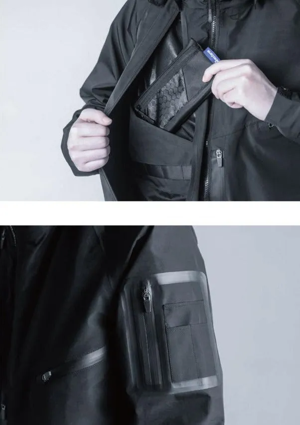 WLS Rainproof Techwear Zippered Multi Pockets Windbreaker Jacket