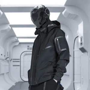 WLS Rainproof Techwear Zippered Multi Pockets Windbreaker Jacket