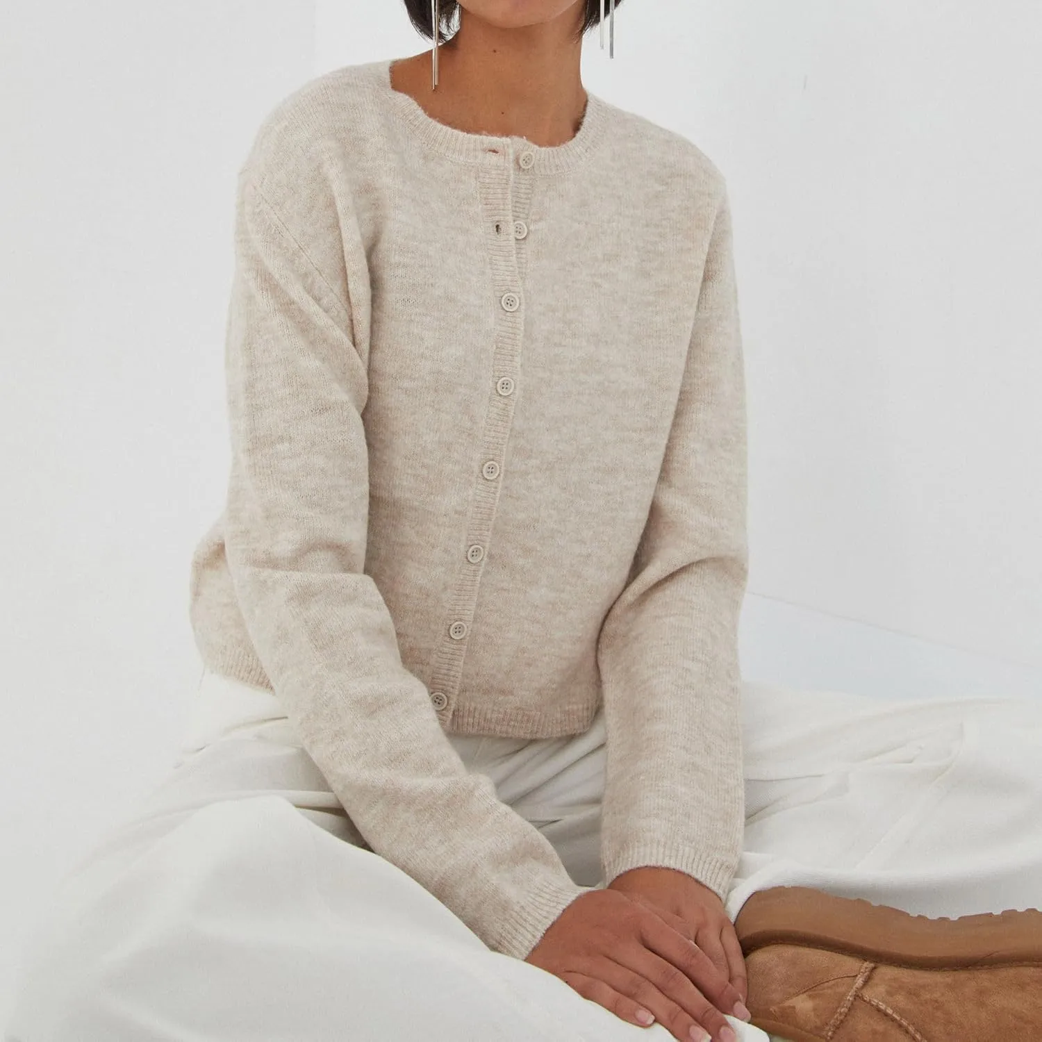 Women Y2k Crop Cardigan Sweater Long Sleeve Button Down Cardigan Vintage Open Front Sweater Cute Knit Pullover Tops