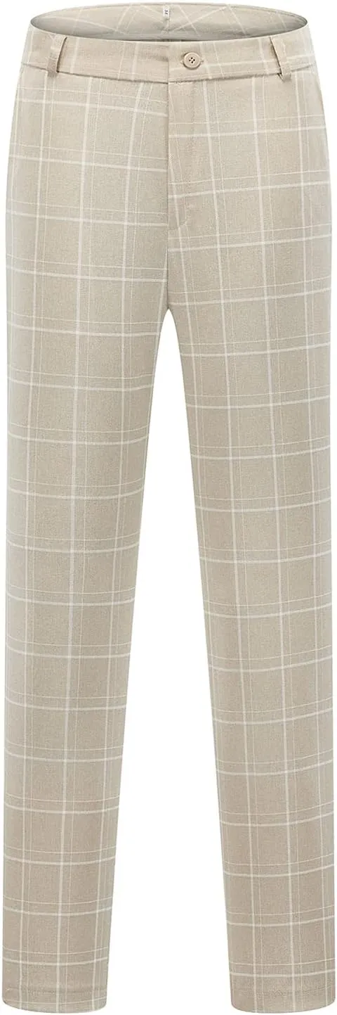 Womens 2 Piece Plaid Suits Set Business Office One Button Blazer Jacket Casual Long Sleeve Pant Suit Set