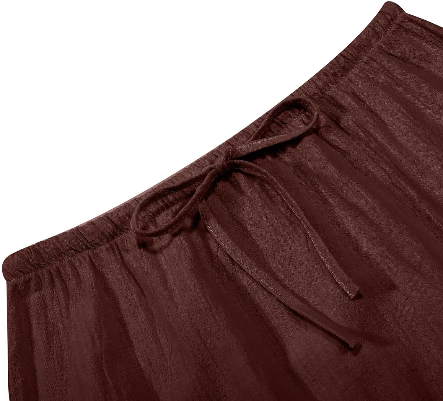 Womens Flared Maxi Skirt Summer Lightweight Drawstring High Waisted Skort Casual Breathable Solid Color A Line Skirt