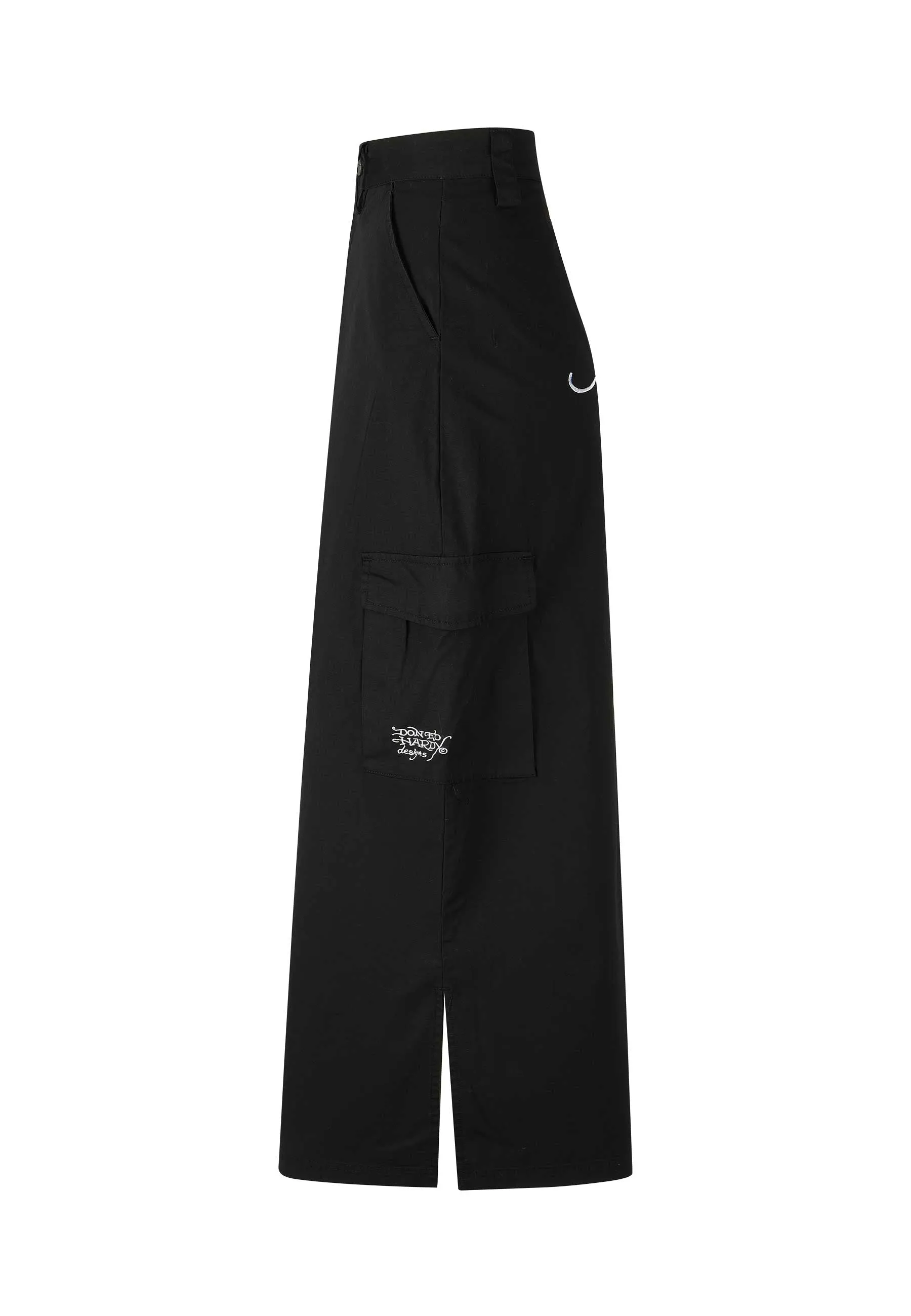 Womens Koi Wave Cargo Skirt - Black