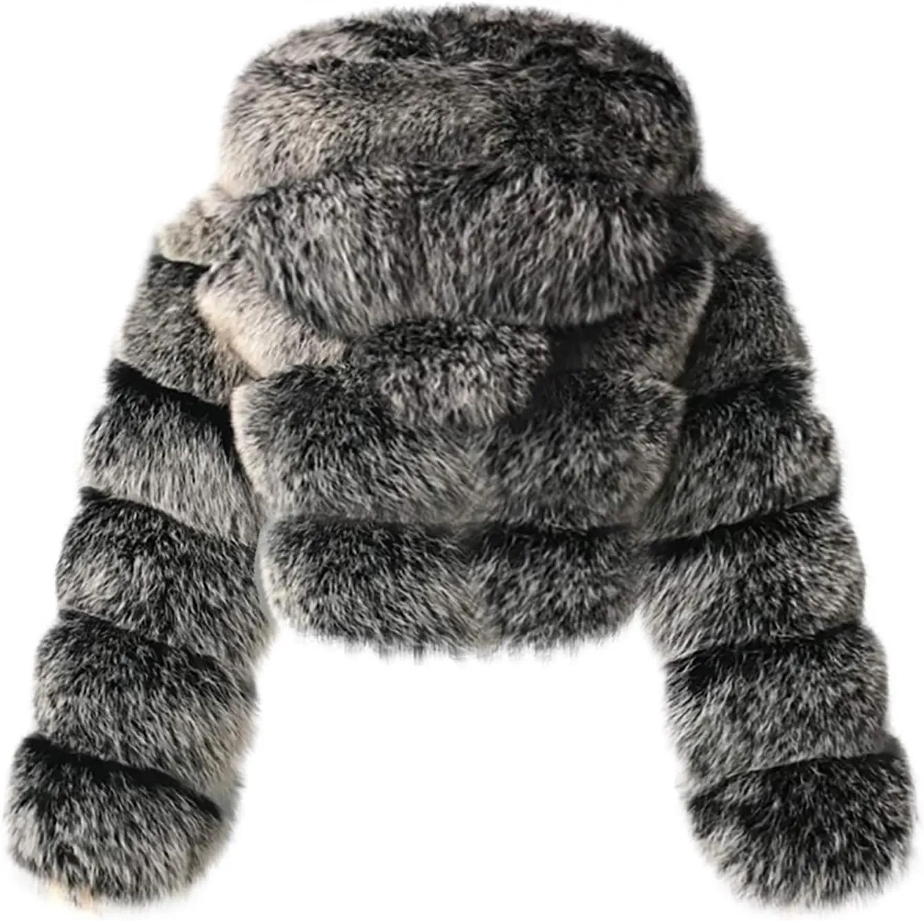 Womens Shaggy Winter Coat Faux Mink Cropped Shaggy Jacket with Hood Fuzzy Faux Fur Coat Loose Fit Warm Jacket